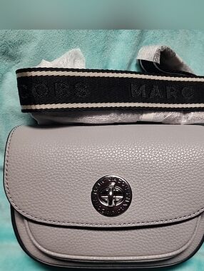 Marc Jacobs The Turn Lock Saddlebag Crossbody Small 4R3HMS002H02 ROCK GREY